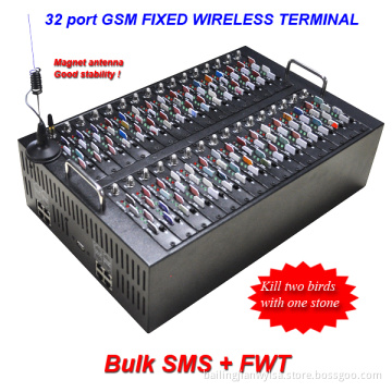32 Port 128 Sims VoIP Gateway+Bulk SMS Gateway (128sims)